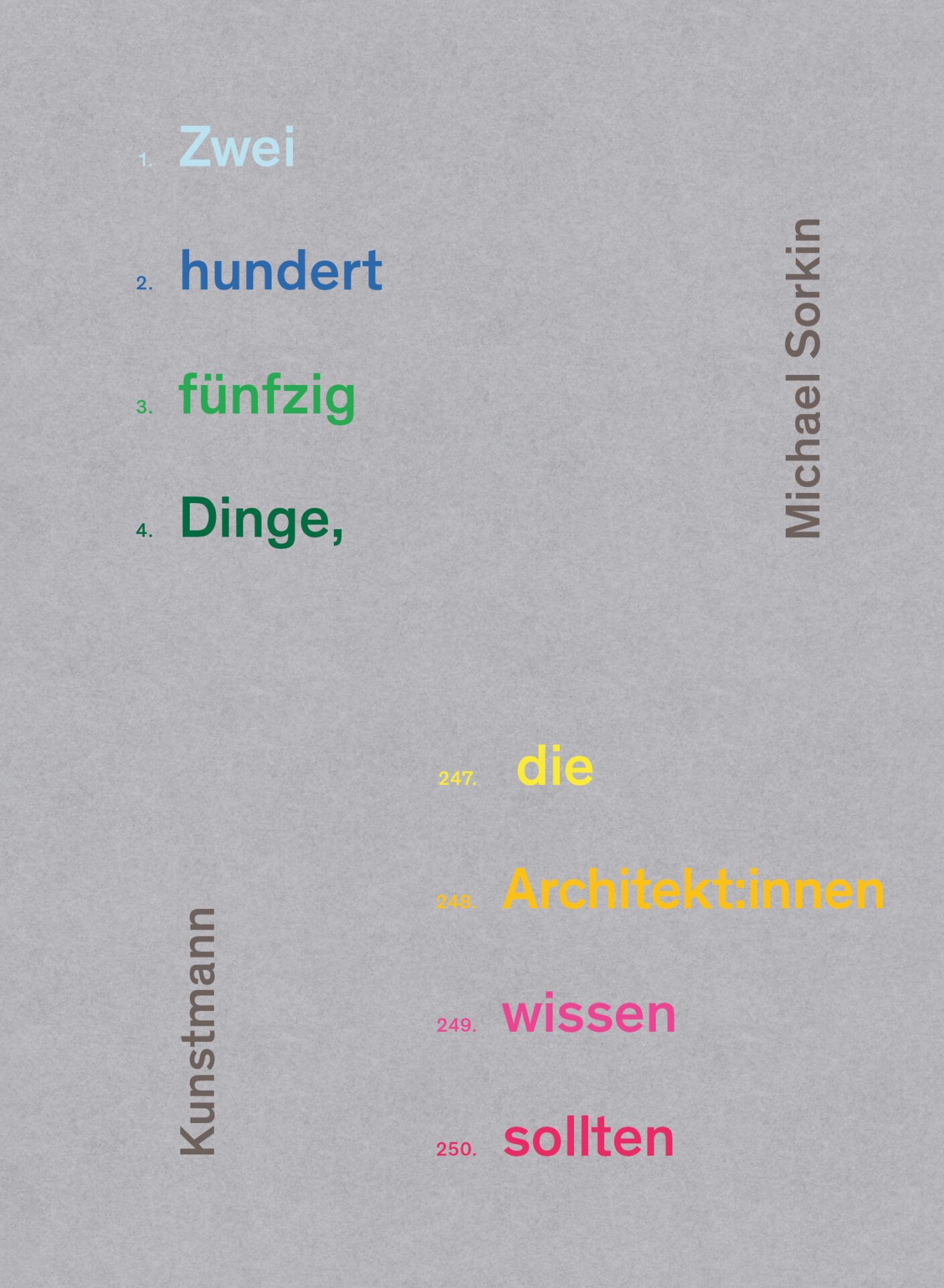 Buch Cover von Zweihundertfünfzig Dinge, die Architekt:innen wissen sollten